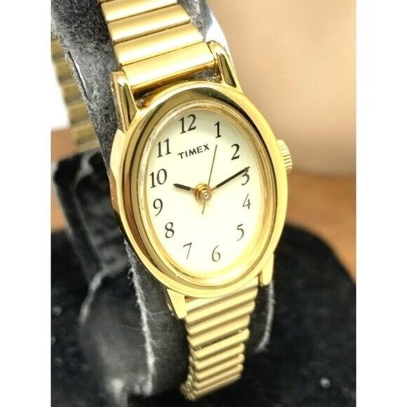 Timex Women's Watch T21872 Cavatina Oval Petite 18mm Quartz Gold Expansion Band - Picture 12 of 13